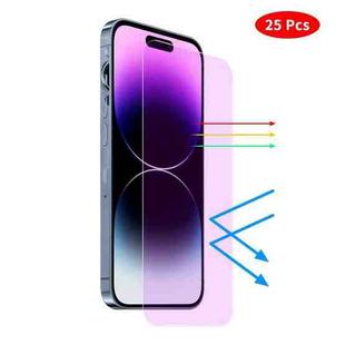 For iPhone 15 JUNSUNMAY 25pcs Anti-Blue Light Clear Tempered Glass Film