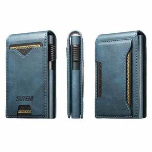 The Suteni oil wax pattern button automatically pops out the veneered printed card box(Blue)