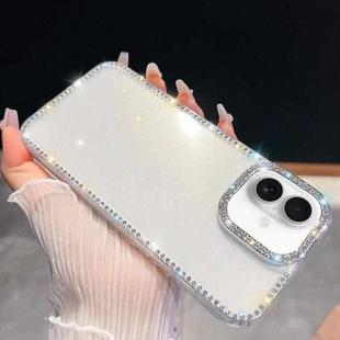 For iPhone 16 Rhinestone Glitter TPU 4-corners Anti-fall Phone Case(Transparent)