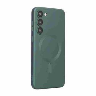 For Samsung Galaxy S23 5G ENKAY MagSafe Matte TPU Phone Case with Lens Film(Deep Green)