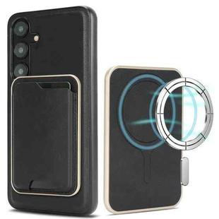 For Samsung Galaxy S24 5G Kalebol Slim Magnetic Ring Card Bag Leather Phone Case(Black)