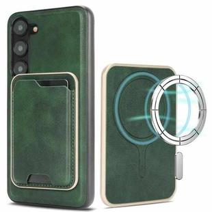 For Samsung Galaxy S23+ 5G Kalebol Slim Magnetic Ring Card Bag Leather Phone Case(Green)