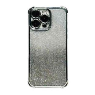 For iPhone 16 Pro Max Electrpolated Glitter Four-corner Shockproof Space TPU Phone Case(Gradient Silver)