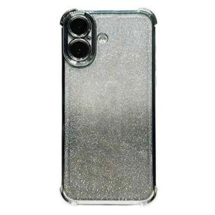For iPhone 16 Plus Electrpolated Glitter Four-corner Shockproof Space TPU Phone Case(Gradient Silver)