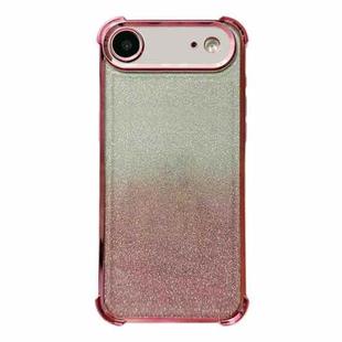 For iPhone Air Electrpolated Glitter Four-corner Shockproof Space TPU Phone Case(Gradient Pink)
