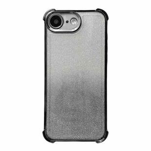 For iPhone 16e Electrpolated Glitter Four-corner Shockproof Space TPU Phone Case(Gradient Black)