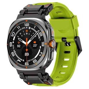 For Samsung Galaxy Watch Ultra 47mm Explorer Metal Head Fluororubber Watch Band(Black Green)