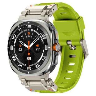 For Samsung Galaxy Watch Ultra 47mm Explorer Metal Head Fluororubber Watch Band(Titanium Green)