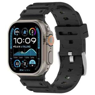 For Apple Watch 46mm / 49mm / 45mm / 44mm Diamond Texture Two-Color Silicone Watch Band(Camouflage Black Green)