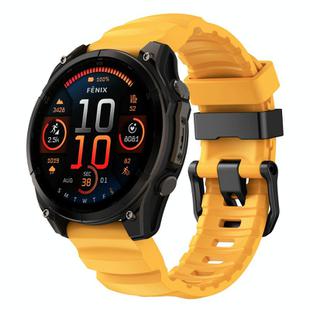 For Gamin 26mm Wild Trail Sport Silicone Watch Band(Daylight Yellow)