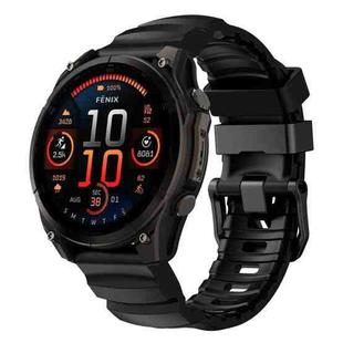 For Gamin 22mm Wild Trail Sport Silicone Watch Band(Black)