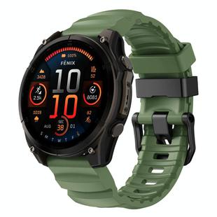 For Gamin 22mm Wild Trail Sport Silicone Watch Band(Olive Green)