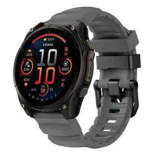 For Gamin 22mm Wild Trail Sport Silicone Watch Band(Space Gray)