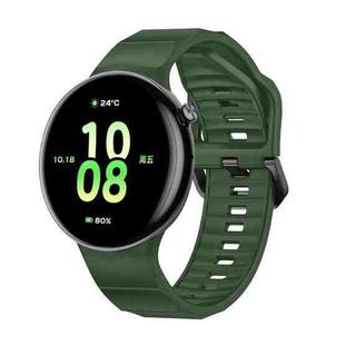 For Honor Watch Fit Black Buckle Single Color Silicone Watch Band(Wilderness Green)