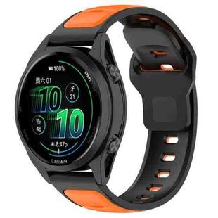 20mm Reverse Buckle Two Color Silicone Watch Band(Orange Black)