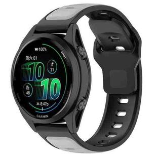 22mm Reverse Buckle Two Color Silicone Watch Band(Gray Black)