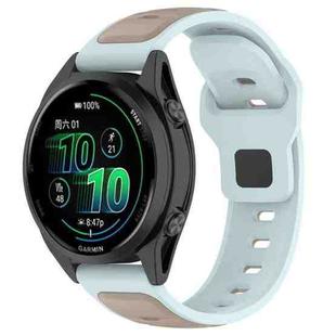 22mm Reverse Buckle Two Color Silicone Watch Band(Light Coffe Blue)