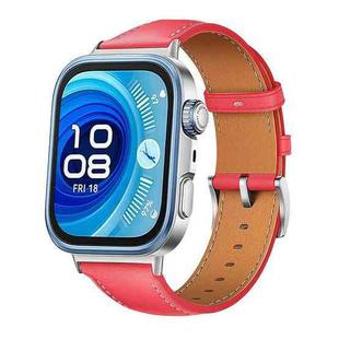 For Huawei Watch Fit 4 / Fit 4 Pro / Fit 3 Leather Watch Band Wristband(Red)