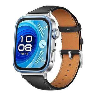 For Huawei Watch Fit 4 / Fit 4 Pro / Fit 3 Leather Watch Band Wristband(Black)