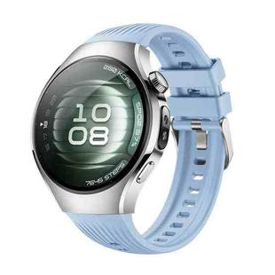 For Huawei Watch 5 42mm Vertical Silicone Watch Band(Light Blue)