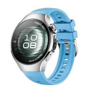 For Huawei Watch 5 42mm Vertical Silicone Watch Band(Sky Blue)