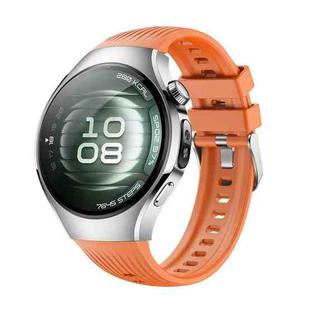 For Huawei Watch 5 42mm Vertical Silicone Watch Band(Orange)