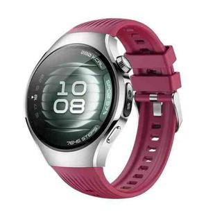 For Huawei Watch 5 42mm Vertical Silicone Watch Band(Wine Red)
