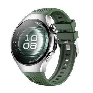 For Huawei Watch 5 42mm Vertical Silicone Watch Band(Wilderness Green)