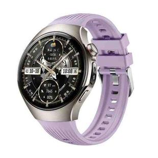 For Huawei Watch 5 46mm Vertical Silicone Watch Band(Light Purple)