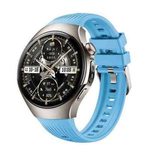 For Huawei Watch 5 46mm Vertical Silicone Watch Band(Sky Blue)