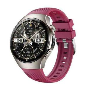 For Huawei Watch 5 46mm Vertical Silicone Watch Band(Wine Red)