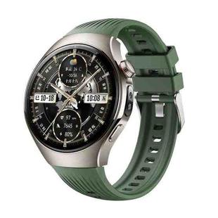 For Huawei Watch 5 46mm Vertical Silicone Watch Band(Wilderness Green)