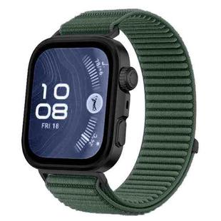 For Huawei Watch Fit 4 / Fit 4 Pro / Fit 3 Wild Mountain Texture Woven Nylon Watch Band(Spruce Green)