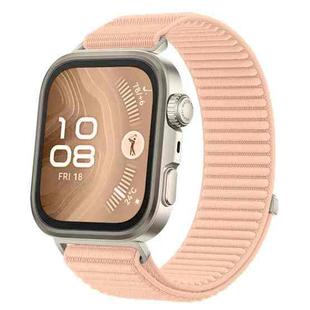 For Huawei Watch Fit 4 / Fit 4 Pro / Fit 3 Wild Mountain Texture Woven Nylon Watch Band(Milkshake Pink)