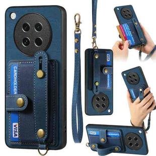 For OPPO Find X8s Retro Cross Wristband Wallet Leather Back Phone Case(Blue)