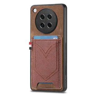 For OPPO Find X8s Denim Texture Leather Skin Phone Case with Card Slot(Brown)