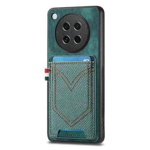 For OPPO Find X8s Denim Texture Leather Skin Phone Case with Card Slot(Green)