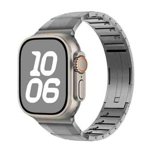 For Apple Watch 46mm / 49mm / 45mm / 44mm Curved Side Detachable Stainless Steel Watch Band(Titanium)