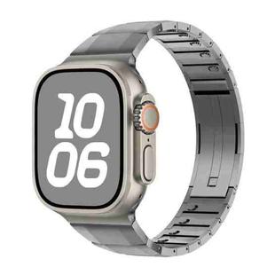 For Apple Watch 42mm / 41mm / 40mm / 38mm Curved Side Detachable Stainless Steel Watch Band(Titanium)