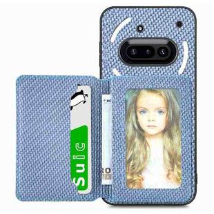 For Nothing Phone 3a Carbon Fiber Magnetic Card Bag Phone Case(Blue)
