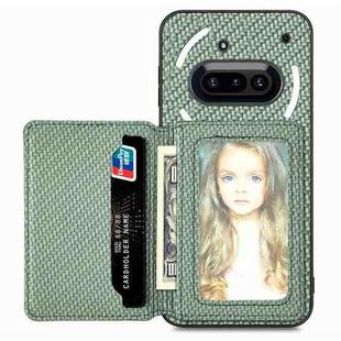 For Nothing Phone 3a Carbon Fiber Magnetic Card Bag Phone Case(Green)
