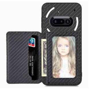 For Nothing Phone 3a Carbon Fiber Magnetic Card Bag Phone Case(Black)
