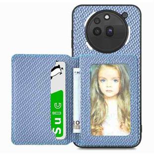 For Nothing Phone 3a Pro Carbon Fiber Magnetic Card Bag Phone Case(Blue)