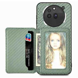 For Nothing Phone 3a Pro Carbon Fiber Magnetic Card Bag Phone Case(Green)
