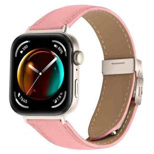 For Huawei Watch Fit 4 / Fit 4 Pro / Fit 3 Lychee Texture Starlight Turtle Back Buckle Leather Watch Band(Pink)