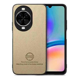 For Huawei nova 14 Twill Fabric Leather Skin Back Phone Case(Khaki)