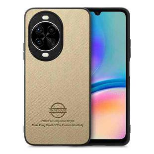 For Huawei nova 14 Pro Twill Fabric Leather Skin Back Phone Case(Khaki)