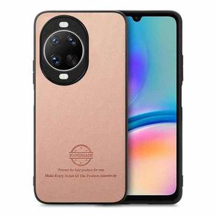 For Huawei nova 14 Ultra Twill Fabric Leather Skin Back Phone Case(Pink)