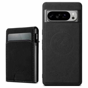 For Google Pixel 10 Pro Suteni H19 Litchi Grain 2-in-1 Removable Card Box Back Phone Case(Black)
