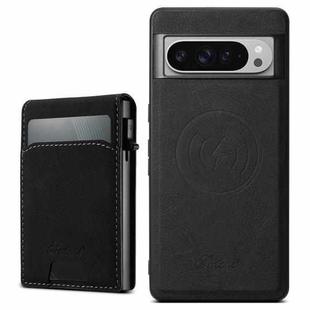 For Google Pixel 9 Pro XL Suteni H19 Litchi Grain 2-in-1 Removable Card Box Back Phone Case(Black)